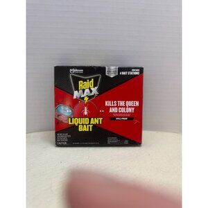 Raid Max Liquid Ant Bait - Kills Queen & Colony Indoor Use 4 Bait Stations